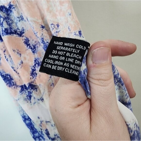 W118 By Walter Baker Dress Women 6 Water Color Tie Dye Sleeveless Slit Maxi - Picture 3 of 10